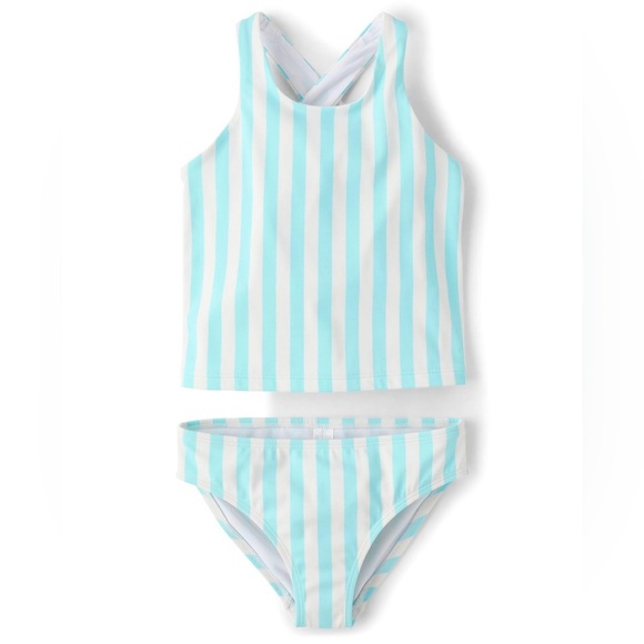 The Children's Place Girls 2 piece Tankini Swimsuit Seagrove Stripe XX-Large - Picture 1 of 1